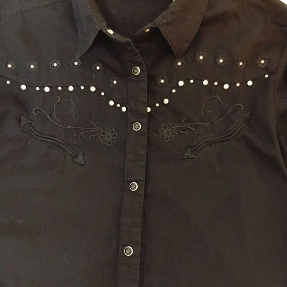Wrangler Snap Button Studded Slick Cowgirl Western Line Dance Rodeo Women's S - Picture 9 of 12